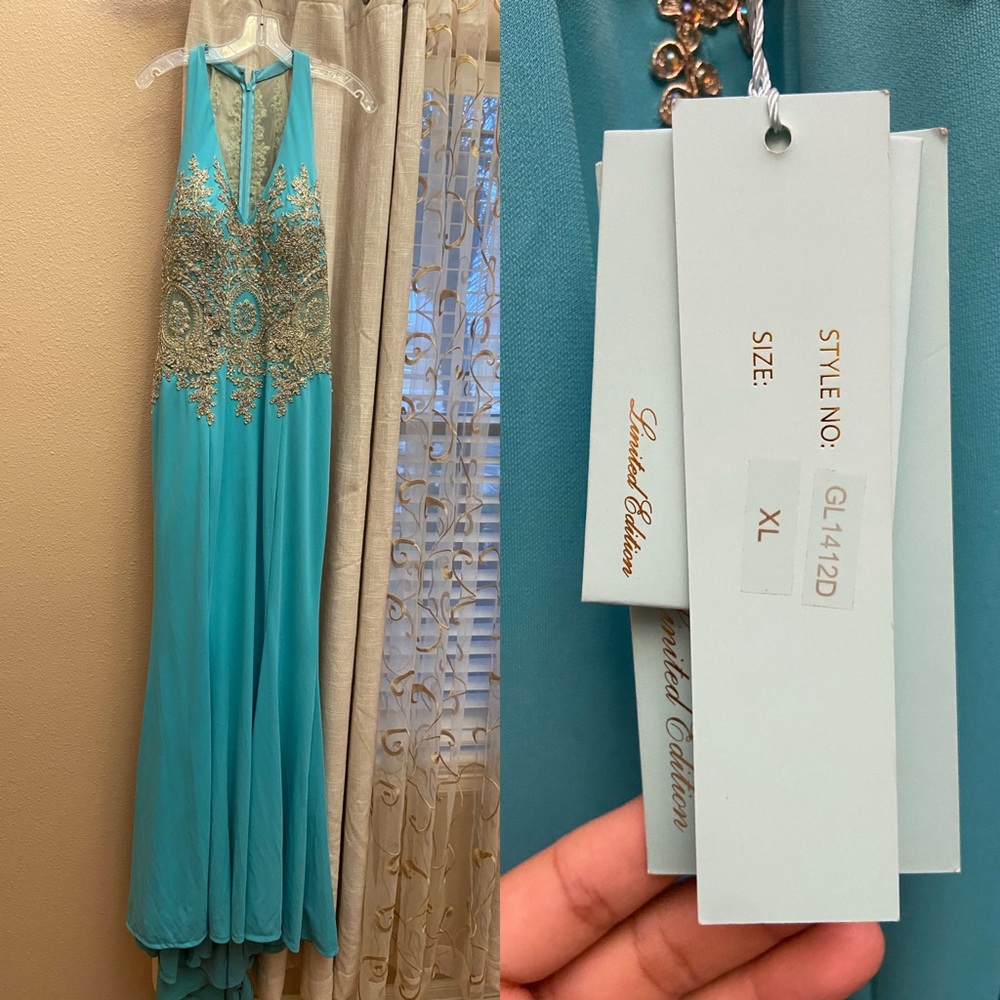 Aqua Formal Gown NWT